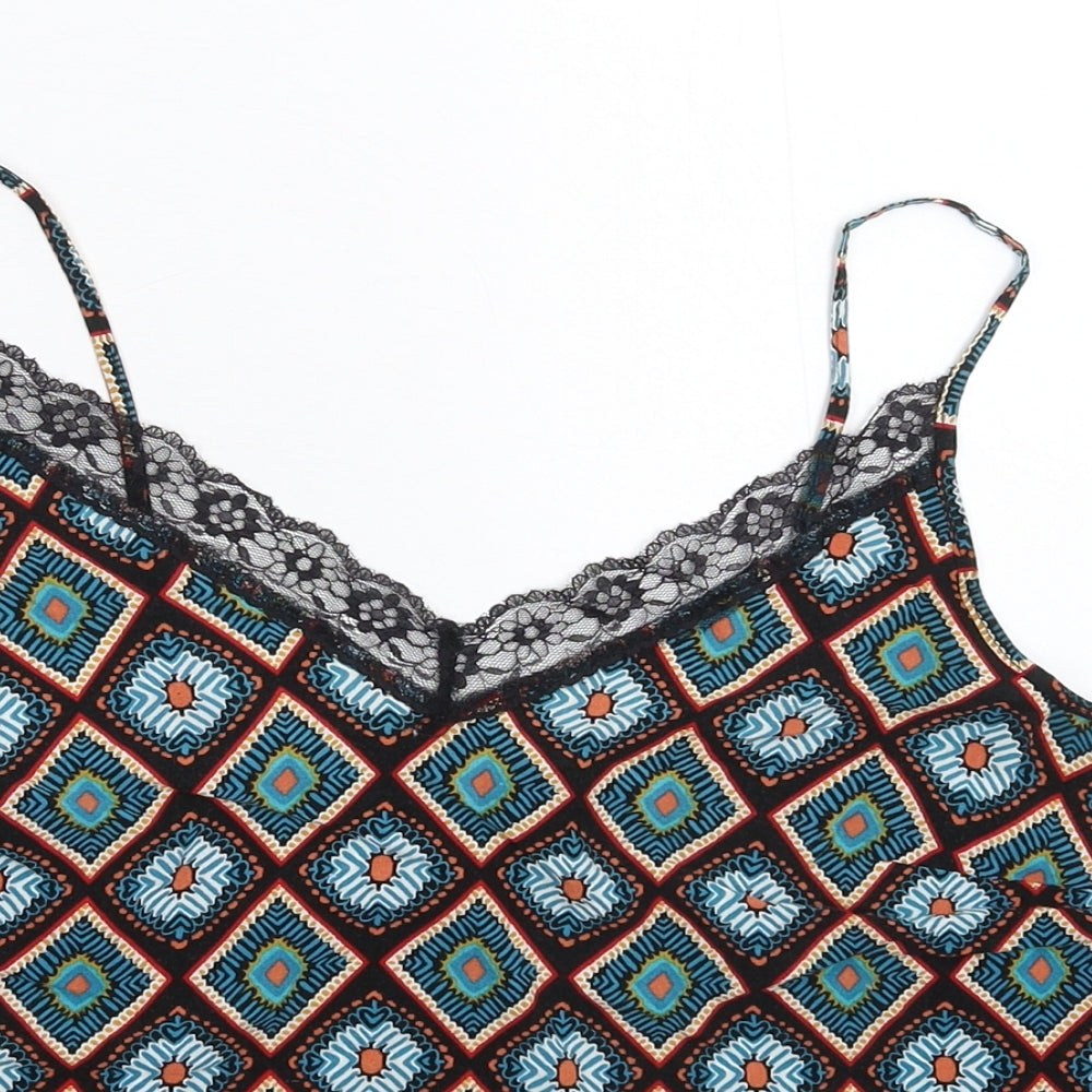 Papaya Womens Multicoloured Geometric  Basic Tank Size 12