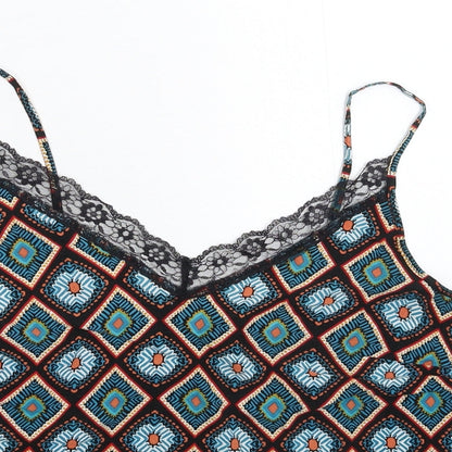 Papaya Womens Multicoloured Geometric  Basic Tank Size 12
