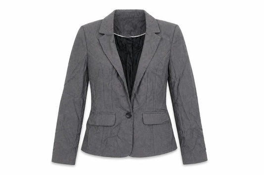 Womens UK Size 12 Papaya Regular Grey Blazer