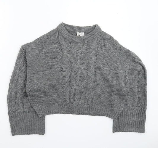 Womens UK Size XS Divided Grey Pullover Jumper