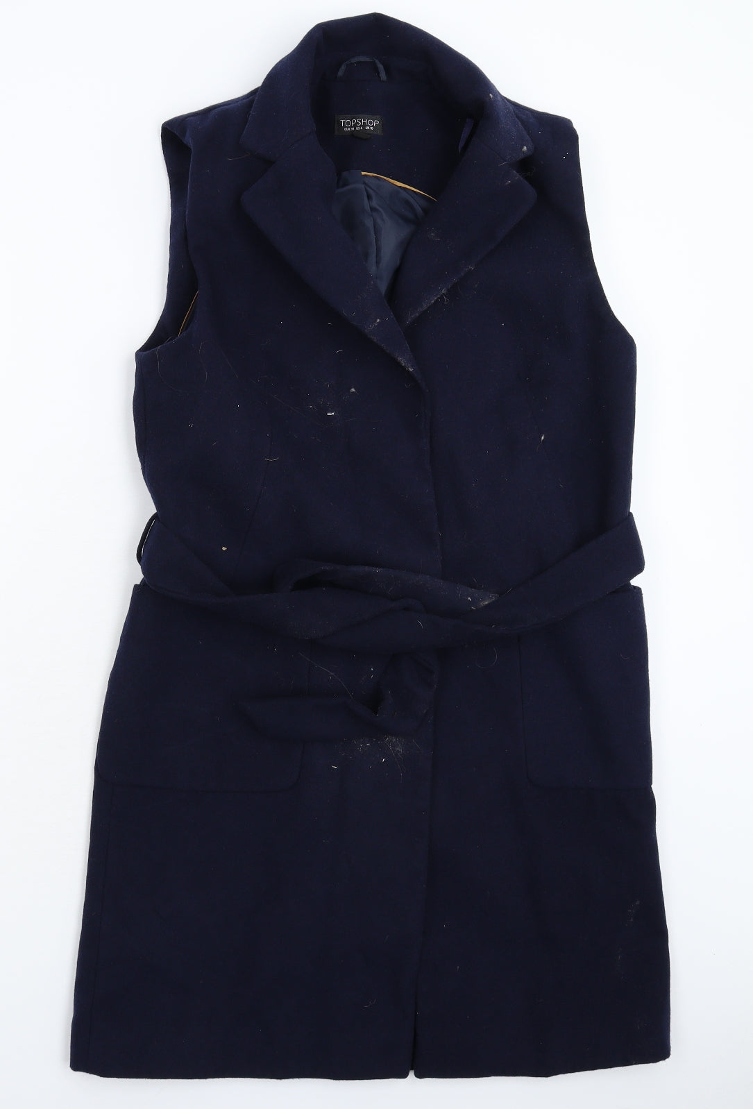 Womens UK Size 10 Topshop Blue Pea Coat