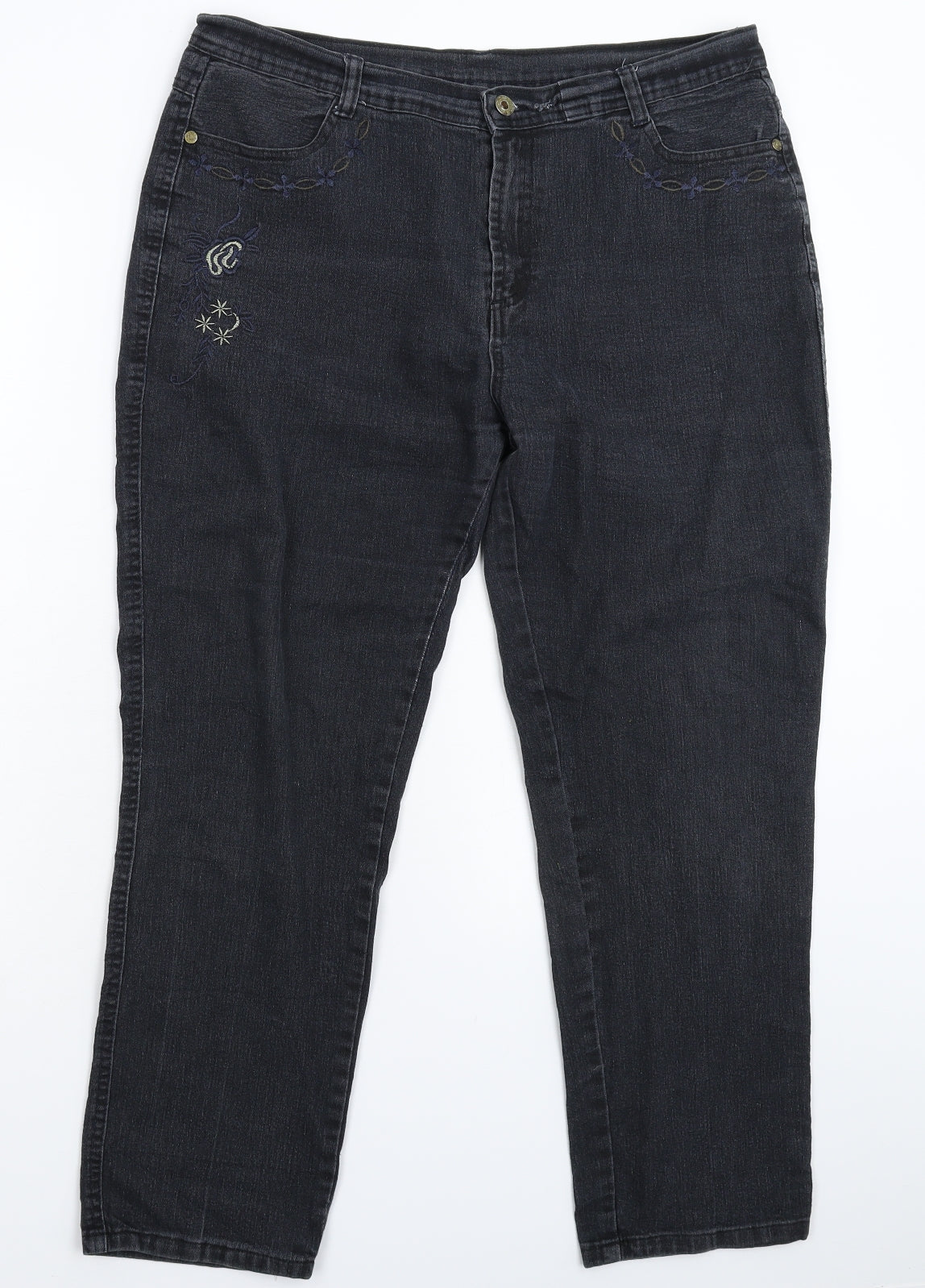 Womens UK Size 35 in Preworn Regular Fit Straight Blue Jeans