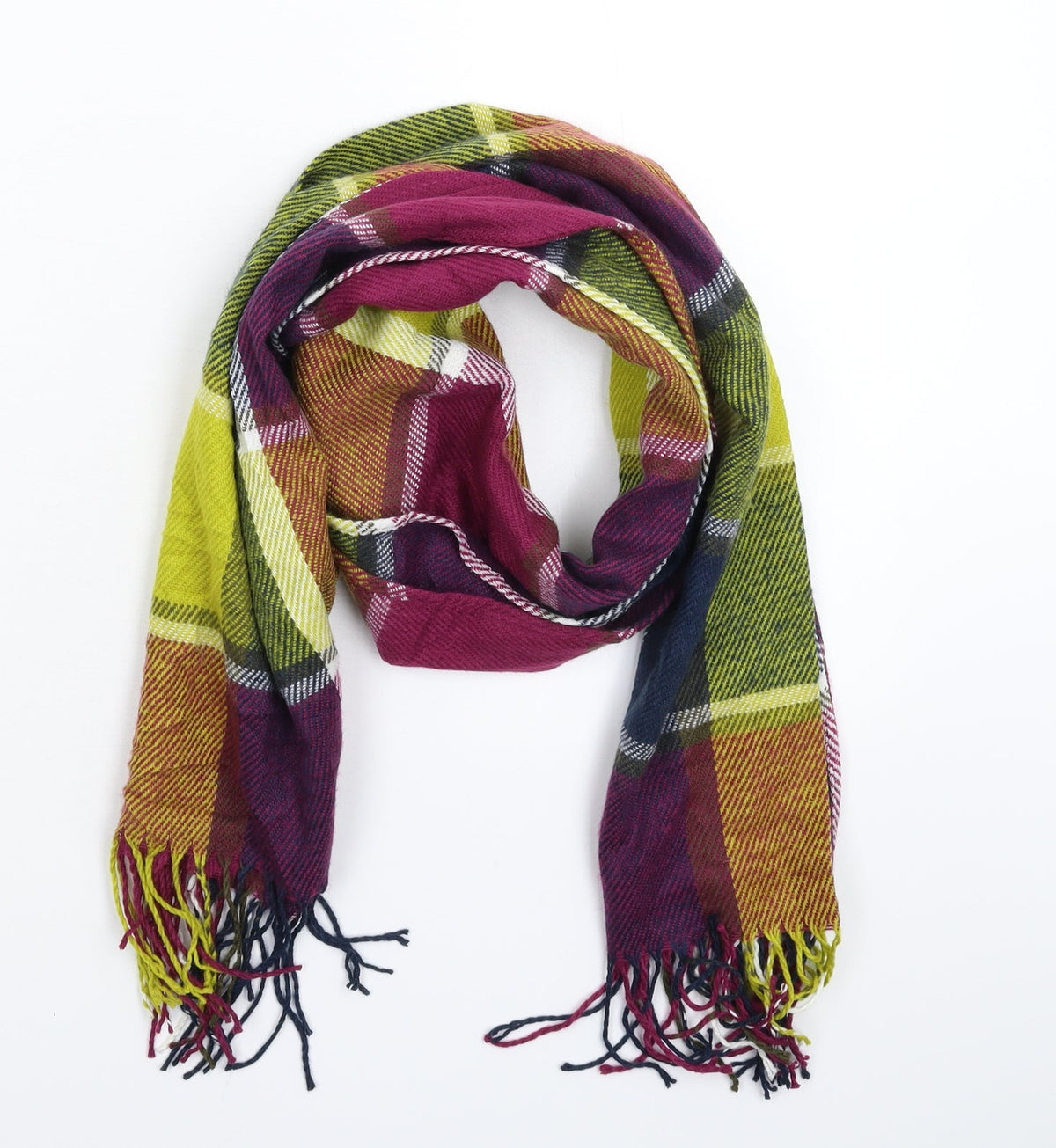 Preworn Womens Multicoloured Check Knit  Scarf