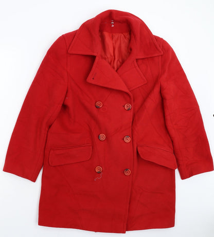 Womens UK Size 10 NuAge Red Pea Coat