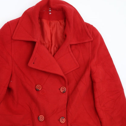 Womens UK Size 10 NuAge Red Pea Coat