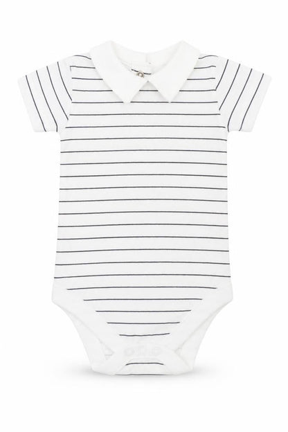 Nutmeg Baby White Striped  Babygrow One-Piece Size 0-3 Months