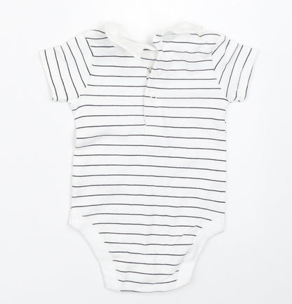 Nutmeg Baby White Striped  Babygrow One-Piece Size 0-3 Months