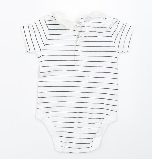 Nutmeg Baby White Striped  Babygrow One-Piece Size 0-3 Months