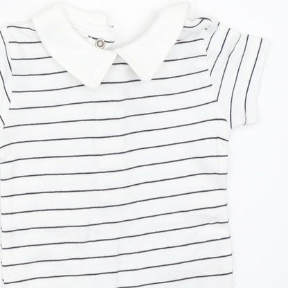 Nutmeg Baby White Striped  Babygrow One-Piece Size 0-3 Months