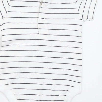Nutmeg Baby White Striped  Babygrow One-Piece Size 0-3 Months