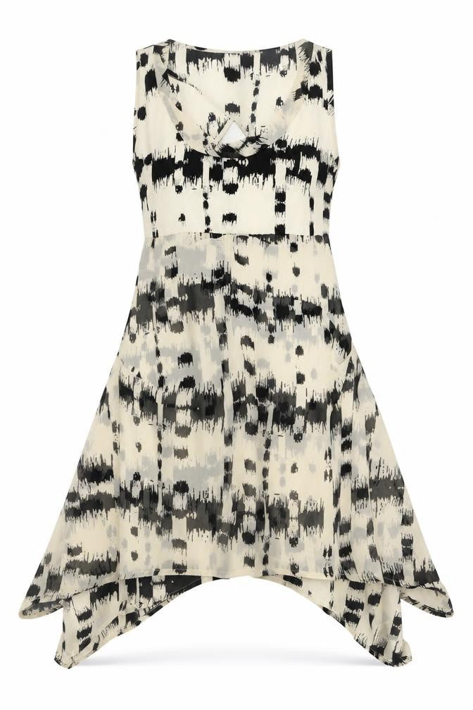 Front view of ASOS women’s beige fit & flare, size UK 8