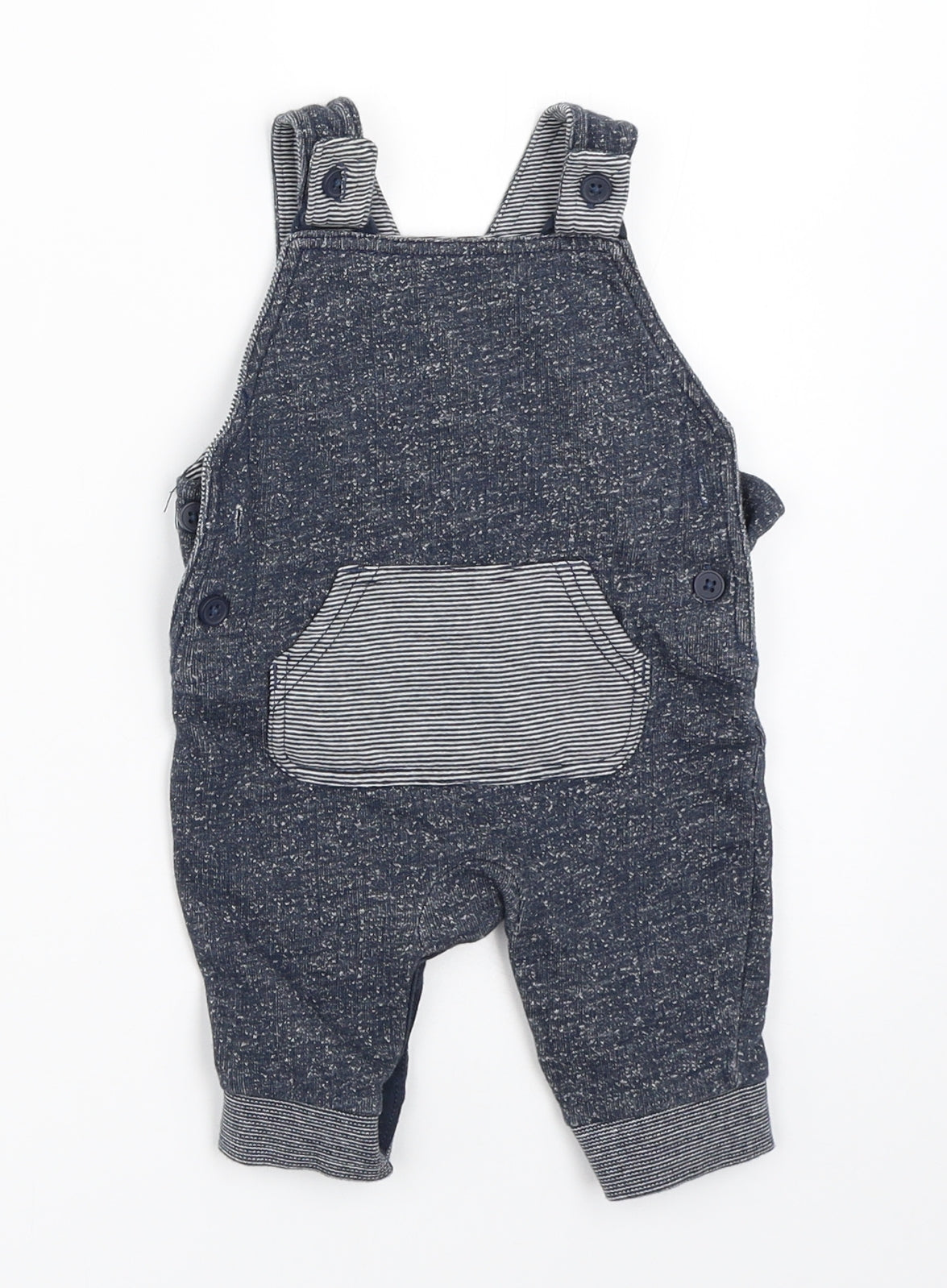 Additional front view of George boys’ blue dungaree one-piece, size 0-3, months