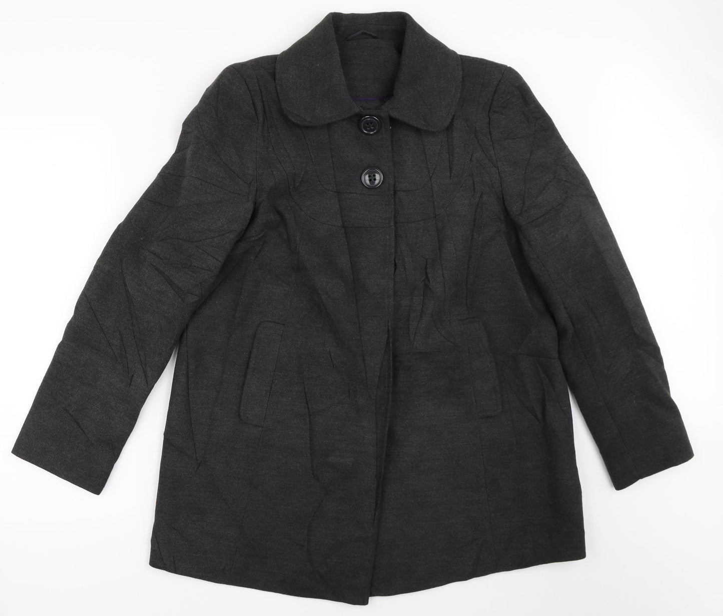 F&F Womens Grey   Overcoat Coat Size 14