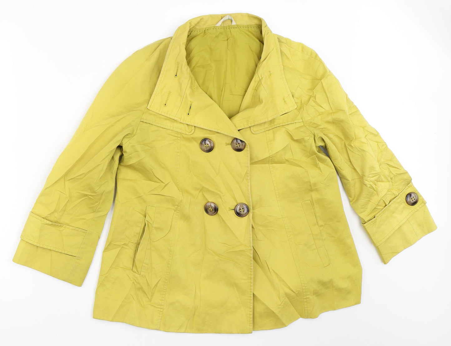 Womens UK Size 10 Marks and Spencer Yellow Pea Coat