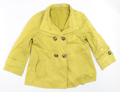 Womens UK Size 10 Marks and Spencer Yellow Pea Coat