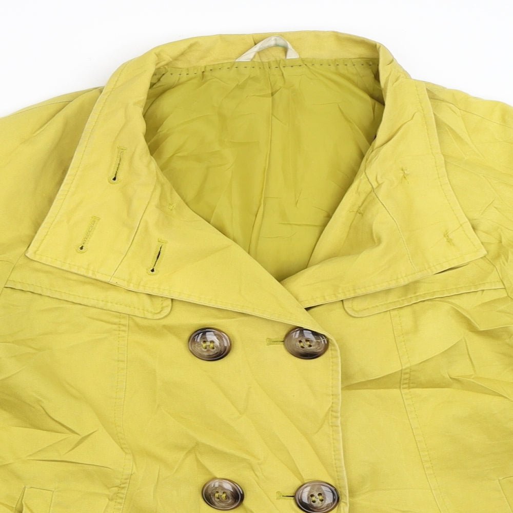 Womens UK Size 10 Marks and Spencer Yellow Pea Coat