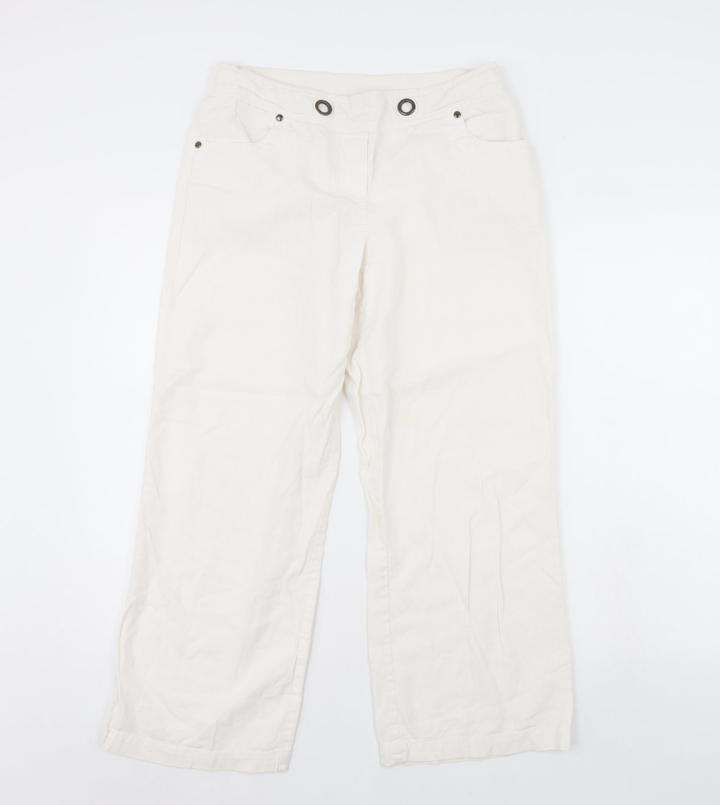 Womens UK Size 12 BHS Regular Fit  Ivory Trousers