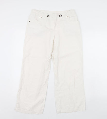 Womens UK Size 12 BHS Regular Fit  Ivory Trousers
