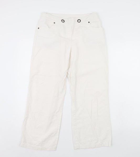 Womens UK Size 12 BHS Regular Fit  Ivory Trousers