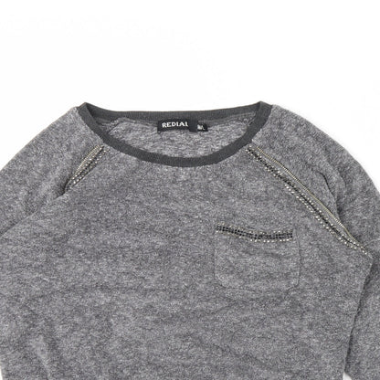 Redial Womens Grey   Pullover Jumper Size M