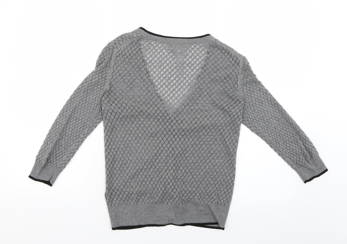 Womens UK Size 4 H&M Grey Cardigan Jumper