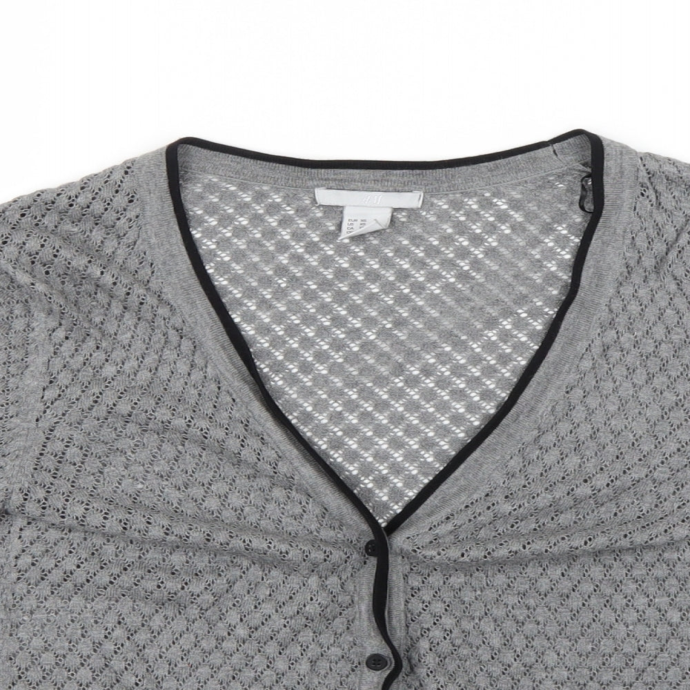 Womens UK Size 4 H&M Grey Cardigan Jumper
