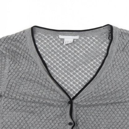 Womens UK Size 4 H&M Grey Cardigan Jumper
