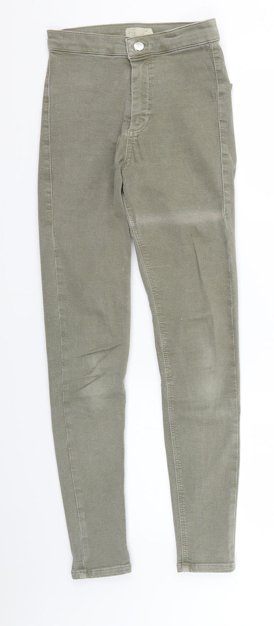 Topshop Womens Green   Jegging Trousers Size 26 L24 in