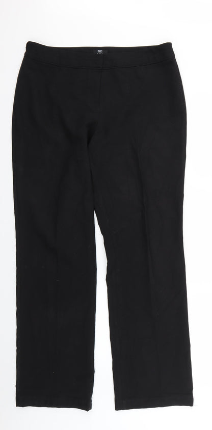 Womens UK Size 12 F&F Regular Fit Chino Black Trousers