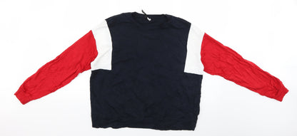 H&M Mens Multicoloured Striped  Pullover Jumper Size L