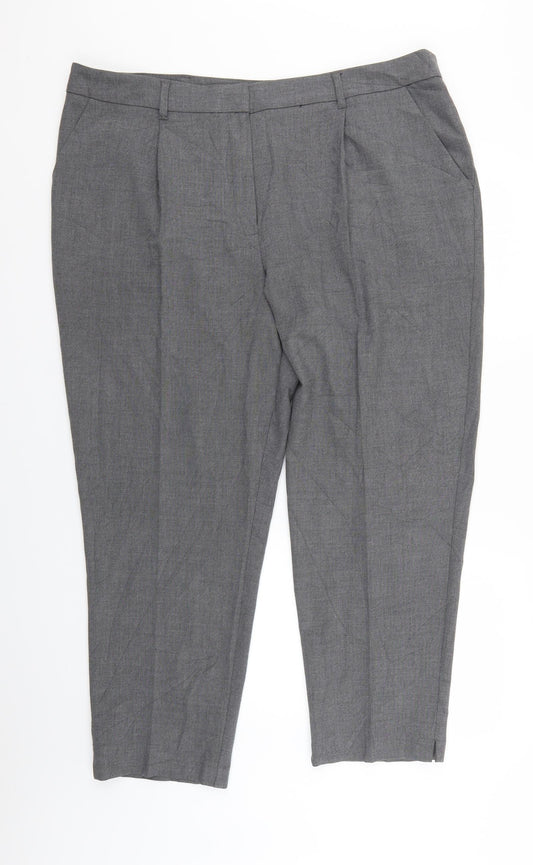F&F Womens Grey   Chino Trousers Size 20 L25 in