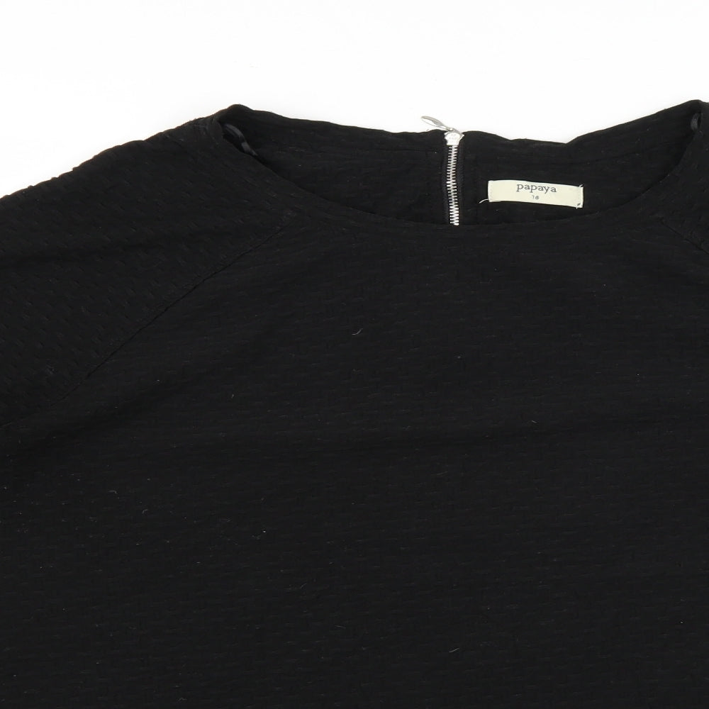 Papaya Womens Black   Basic Blouse Size 18