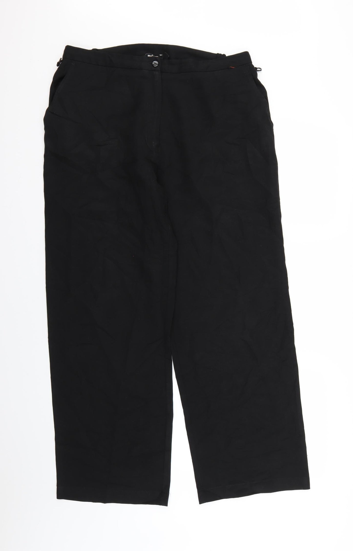 Womens UK Size 16 Preworn Regular Fit  Black Trousers