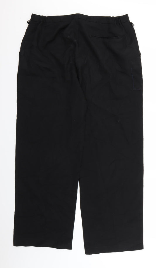 Womens UK Size 16 Preworn Regular Fit  Black Trousers