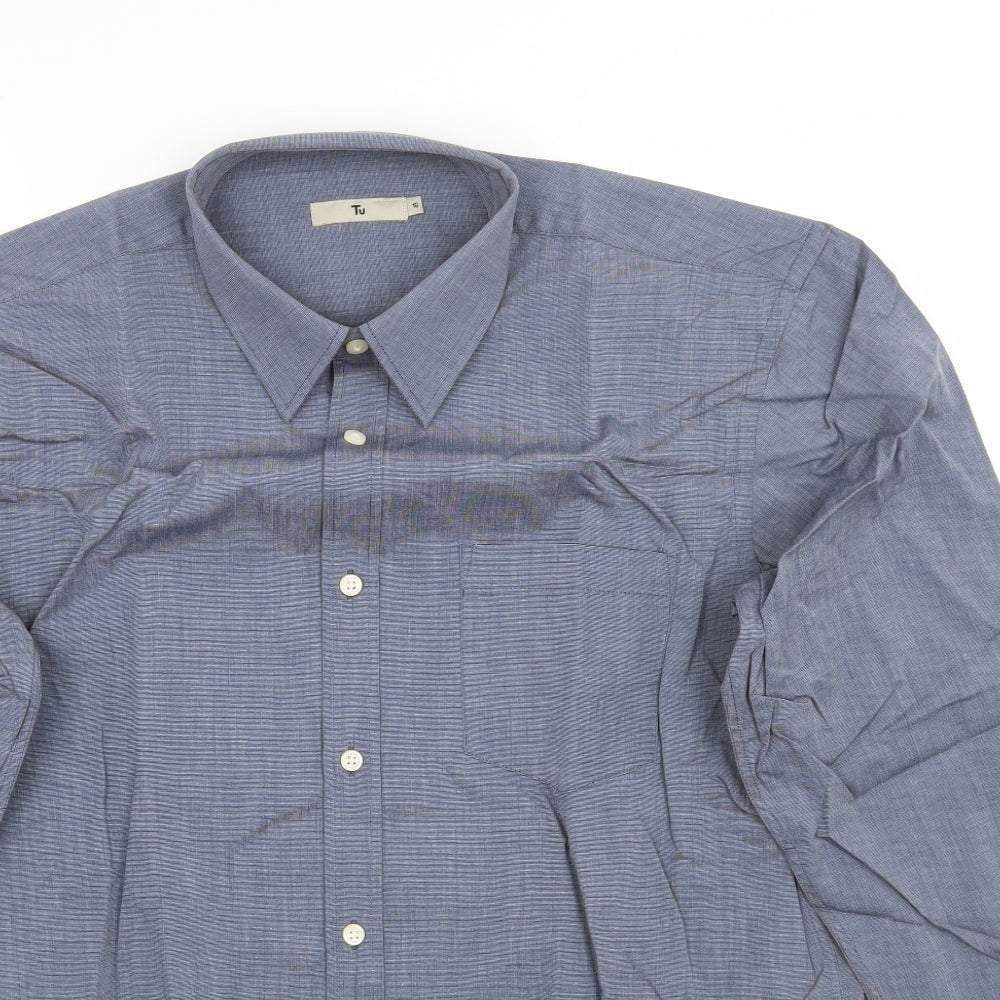 TU Mens Grey    Button-Up Size 16