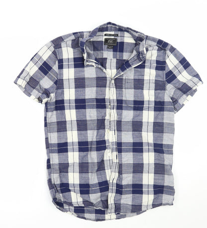 F&F Mens Blue Check   Button-Up Size S