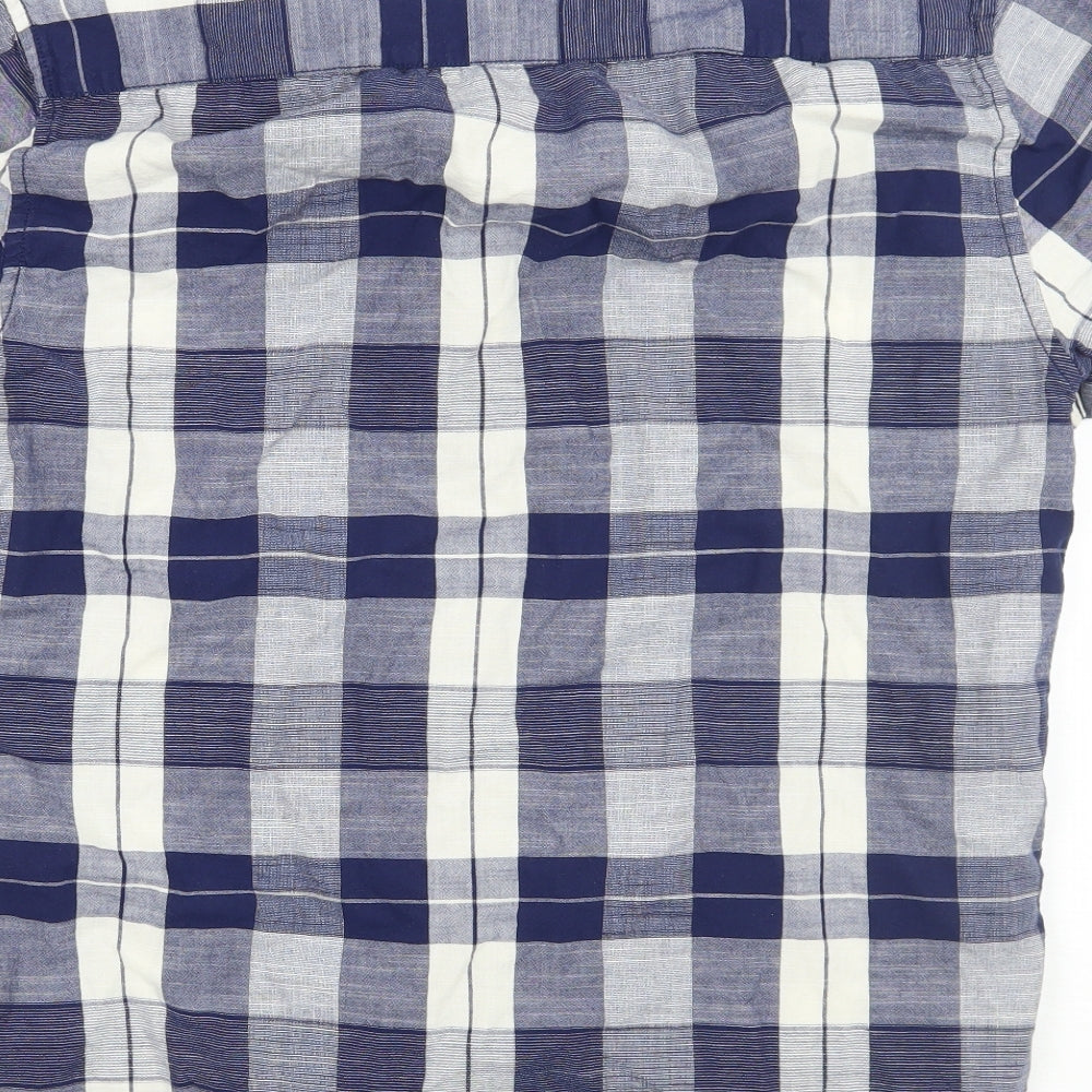 F&F Mens Blue Check   Button-Up Size S