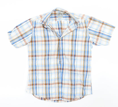 Mens UK Size M Peter England Blue  Button-Up Short Sleeve Casual Shirt