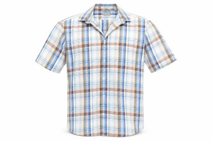 Mens UK Size M Peter England Blue  Button-Up Short Sleeve Casual Shirt