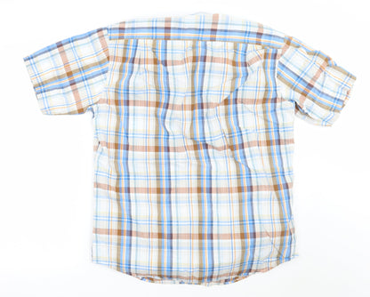 Mens UK Size M Peter England Blue  Button-Up Short Sleeve Casual Shirt