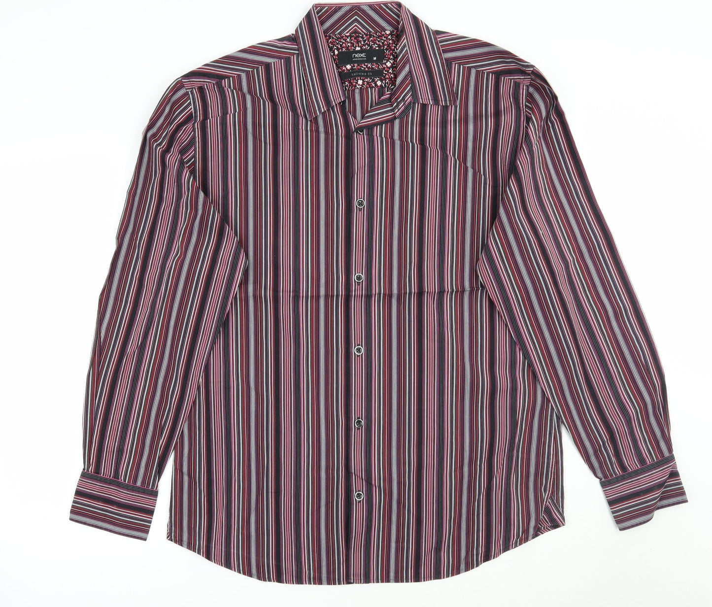 Mens UK Size M NEXT Black  Button-Up Long Sleeve Casual Shirt