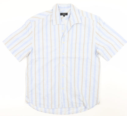 Mens UK Size M NEXT White  Button-Up Short Sleeve Casual Shirt