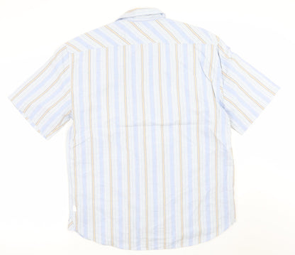 Mens UK Size M NEXT White  Button-Up Short Sleeve Casual Shirt