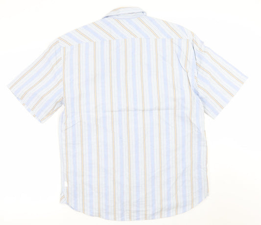 Mens UK Size M NEXT White  Button-Up Short Sleeve Casual Shirt