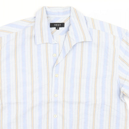 Mens UK Size M NEXT White  Button-Up Short Sleeve Casual Shirt