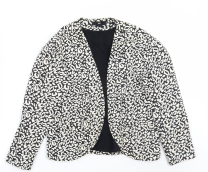 H&M Womens Beige Animal Print  Jacket Blazer Size S