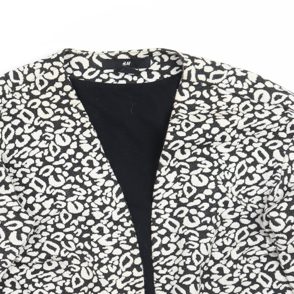 H&M Womens Beige Animal Print  Jacket Blazer Size S
