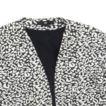 H&M Womens Beige Animal Print  Jacket Blazer Size S