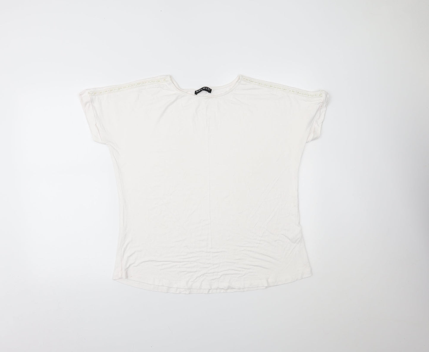 Womens UK Size L Select White Basic T-Shirt