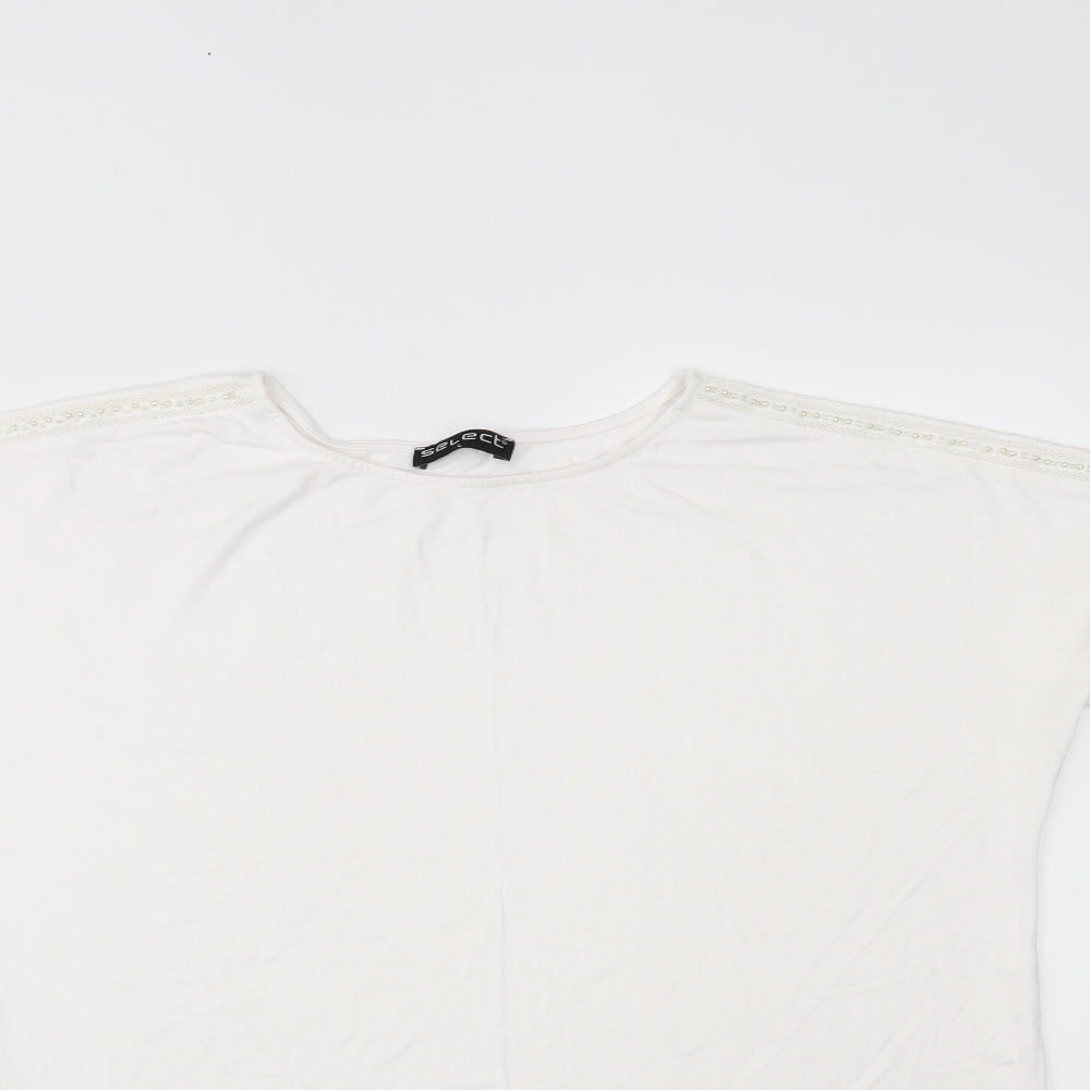 Womens UK Size L Select White Basic T-Shirt